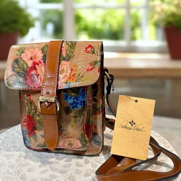 Patricia Nash Anthropologie Cascina Small Crossbody Vintage Victorian Rose NWT - Picture 3 of 16